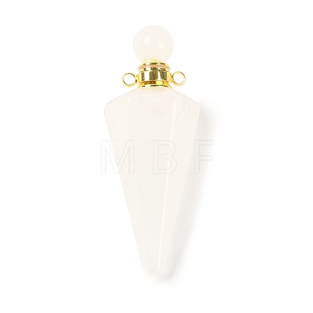 Natural Quartz Crystal Faceted Cone Openable Perfume Bottle Big Pendants G-L524-18G-11-1
