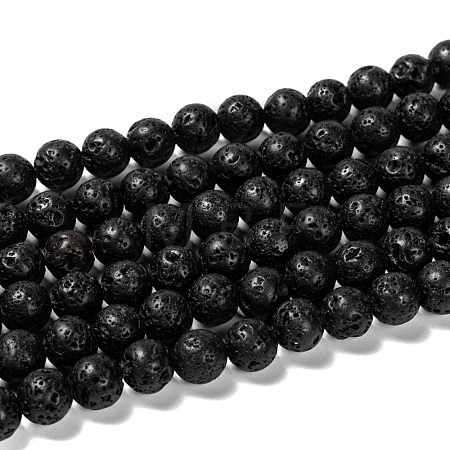 Natural Lava Rock Beads Strands X-G-M169-8mm-03-1