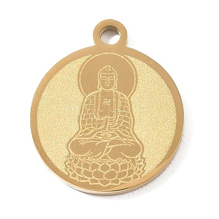 Buddhist 304 Stainless Steel Pendants SA-CBAE30B-02B-G-1