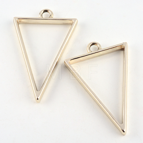 Rack Plating Alloy Triangle Open Back Bezel Pendants PALLOY-S047-09E-FF-1