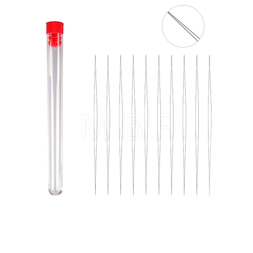 Tarnish Resistant Stainless Steel Collapsible Big Eye Beading Needles SENE-PW0013-02J-1