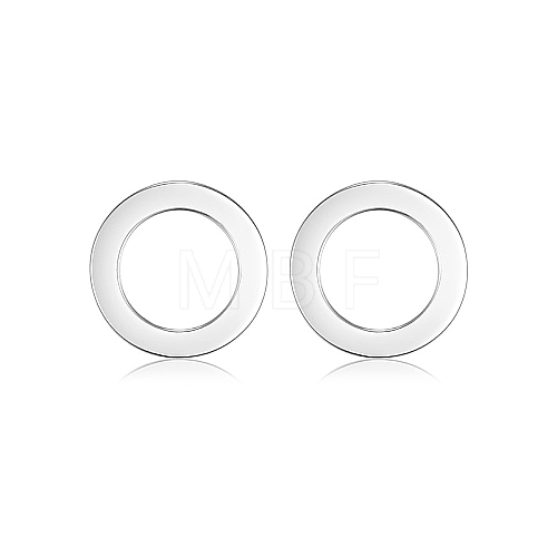 Anti-Tarnish Ring Rhodium Plated 925 Sterling Silver Stud Earrings PB1316-8-1