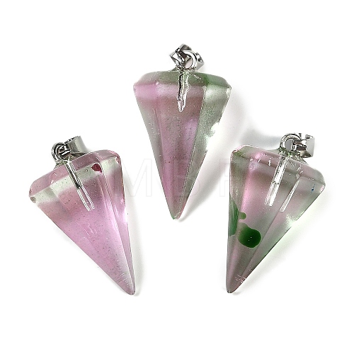 Spray Painted Glass Pendants GLAA-Z007-03E-1