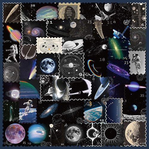 Universe Series 50Pcs PVC Self-Adhesive Stickers PW-WGF5E14-01-1