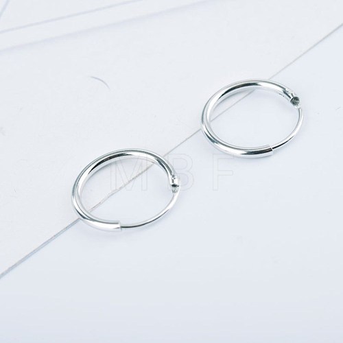 925 Sterling Silver Hoop Earrings EJEW-BB47660-C-1