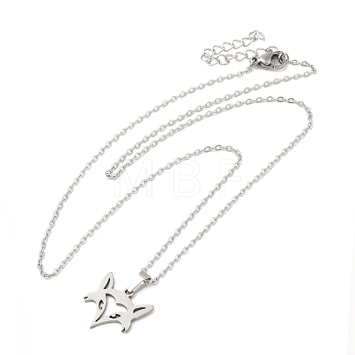 306 Stainless Steel Pendant Necklace for Women NJEW-Q772-01P-03-1