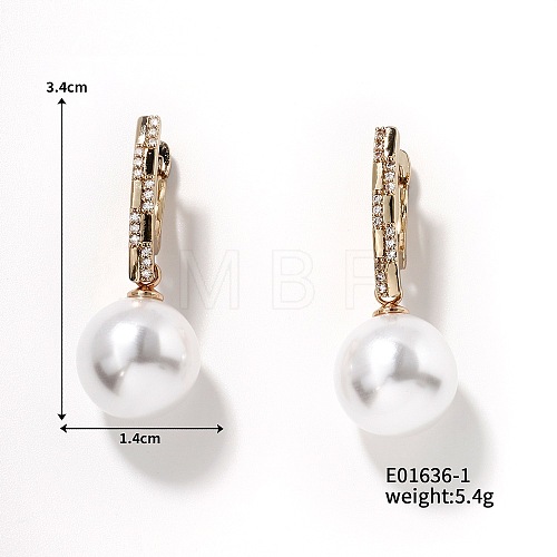 Chic Pearl Hoop Earrings for Women QX1953-1-1