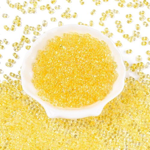 Spray Painted Glass Seed Beads SEED-T007-08C-1