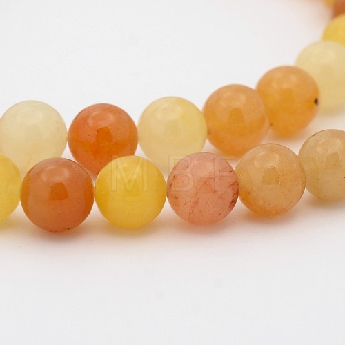 Natural Topaz Jade Round Bead Strands G-P070-24-8mm-1