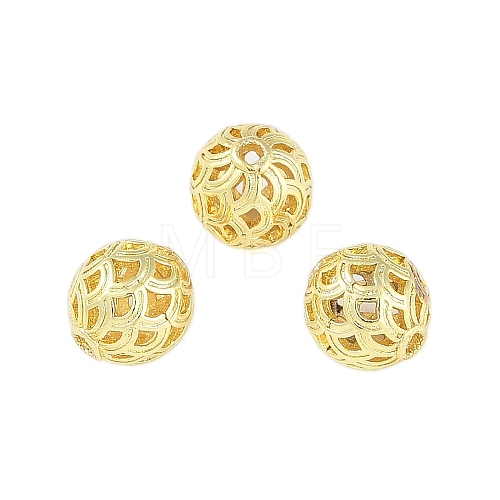 Brass Hollow Beads KK-A226-07B-G-1