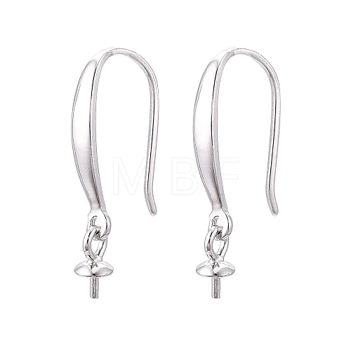 Anti-Tarnish Rhodium Plated 925 Sterling Silver Earring Hooks STER-N016-27P-1