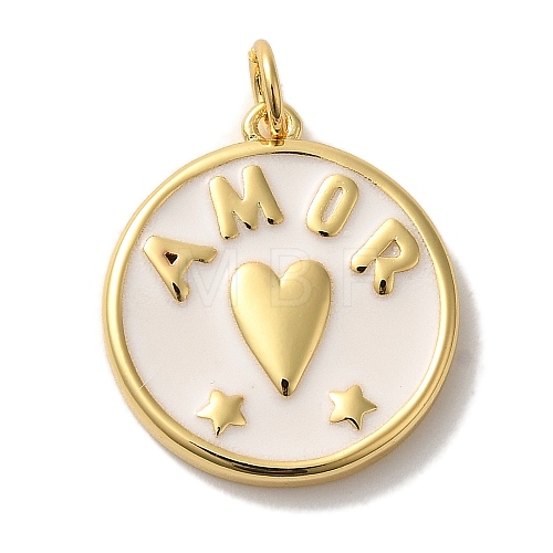 Brass Enamel Pendants X-KK-U027-17G-01-1