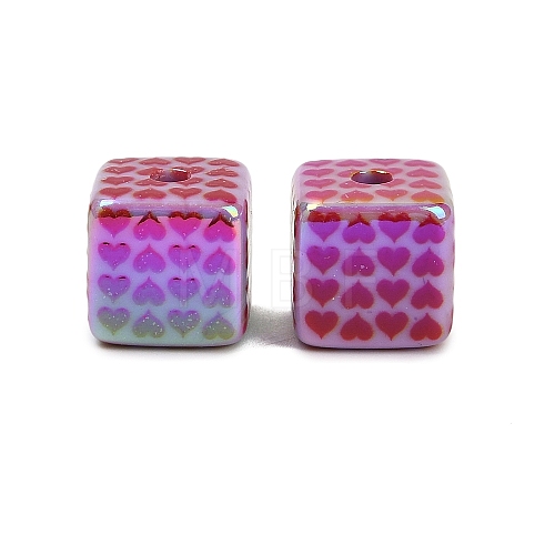 Opaque UV Plating Acrylic Beads PACR-P005-03B-1