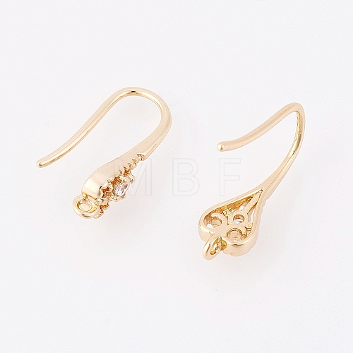 Brass Earring Hooks X-KK-T029-107G-1