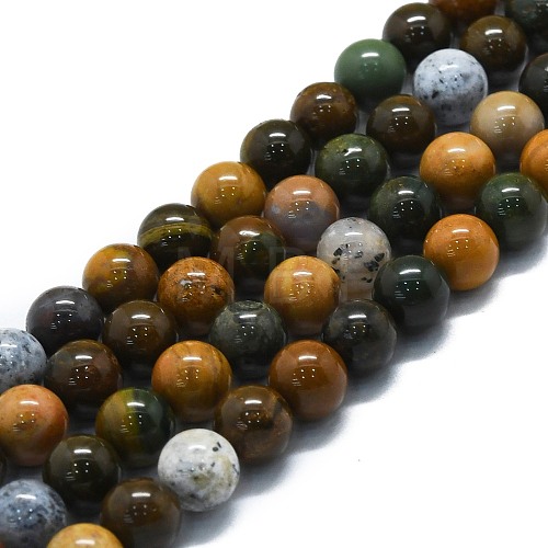 Natural Ocean Jasper Beads Strands G-P457-C03-04-1