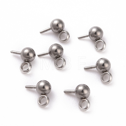 304 Stainless Steel Ball Stud Earring Post STAS-Z035-01A-P-1