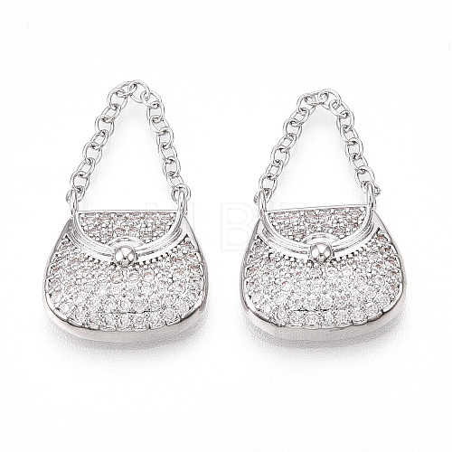 Brass Micro Pave Cubic Zirconia Pendants KK-T070-52P-1