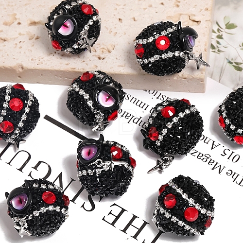 Halloween Theme Acrylic Beads PW-WGAAE9F-01-1