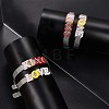 Spray Painted Zinc Alloy Slide Charms ALRI-WH0005-13X-5