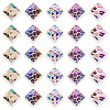 30Pcs Rainbow Iridescent Printed Opaque Acrylic Beads OACR-TA0001-73A-2