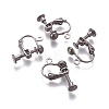 Rack Plated Brass Screw Clip-on Earring Findings X-KK-P169-04B-1