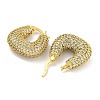 Rack Plating U-Shaped Brass Micro Pave Clear Cubic Zirconia Hoop Earrings for Women EJEW-G410-63G-2