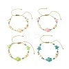 Adjustable Mixed Gemstone Beaded Braided Nylon Thread Anklets for Women Men AJEW-AN00844-2