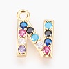 Brass Micro Pave Cubic Zirconia Charms ZIRC-F089-01G-N-1