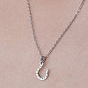 201 Stainless Steel Hook Pendant Necklace NJEW-OY001-03-1