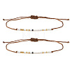 2Pcs Adjustable Glass Seed Bead Bracelets UW8577-1-5