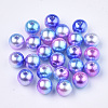 Rainbow ABS Plastic Imitation Pearl Beads OACR-Q174-12mm-06-1