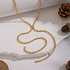304 Stainless Steel Ball Chain Y-shaped Tassel Necklaces for Women YG1121-4