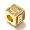 Brass Cubic Zirconia Beads KK-Q818-01B-G-2