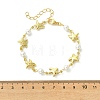 304 Stainless Steel & Shell Pearl Link Chains Bracelets for Women BJEW-JB13815-02-4
