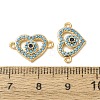 Brass Micro Pave Synthetic Turquoise Connector Charms GG-CBAE681-22G-3