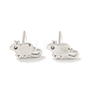 Rack Plated Mouse Brass Cubic Zirconia Studs Earrings for Women EJEW-Z048-04P-1