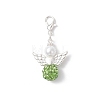 6Pcs Angel Polymer Clay & Crystal Rhinestone Pendant Decorations HJEW-JM04543-3