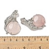 Natural Rose Quartz Half Round Pendants G-F766-06AS-02-3