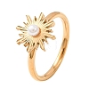Brass Pave Single Cubic Zirconia Cuff Open Rings for Women CU-CBAED05-01G-4