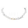 White Round Shell Pearl and Synthetic Howlite Chip Beaded Necklaces NJEW-JN05740-01-2