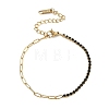 304 Stainless Steel Paperclip Chain & Rhinestone Cup Chains  Bracelets for Women BJEW-D456-06G-02-4