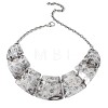 Vintage Boho Alloy & Iron Textured Trapezoid Bib Necklaces for Women WG7697B-01-4