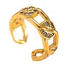304 Stainless Steel Rhinestone Cuff Open Rings WG7ACF4-01-4
