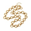 13MM 304 Stainless Steel Textured Round Ring Link Chain Necklaces NJEW-P349-01A-G-4