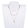 Iron Paperclip Chain Necklaces and Brass Pendant Necklaces Set NJEW-JN02768-5