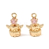 Brass Micro Pave Cubic Zirconia Charms KK-C155-17G-02-1