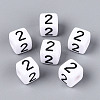 Opaque Acrylic European Large Hole Beads SACR-N020-01B-03-1
