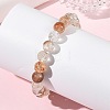 Natural Rutilated Quartz Round Beaded Stretch Bracelets BJEW-JB14341-01-2