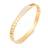 304 Stainless Steel Polymer Clay Rhinestone Hollow Hinged Bangles for Women BJEW-A011-08-2