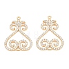Brass Micro Pave Clear Cubic Zirconia Connector Charms CU-CBA7BFE-03C-G-1
